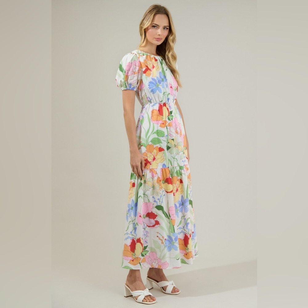NWT Sugarlips Juliet Floral Garden Becca Tiered Maxi Dress Sz 1X - Picture 4 of 13